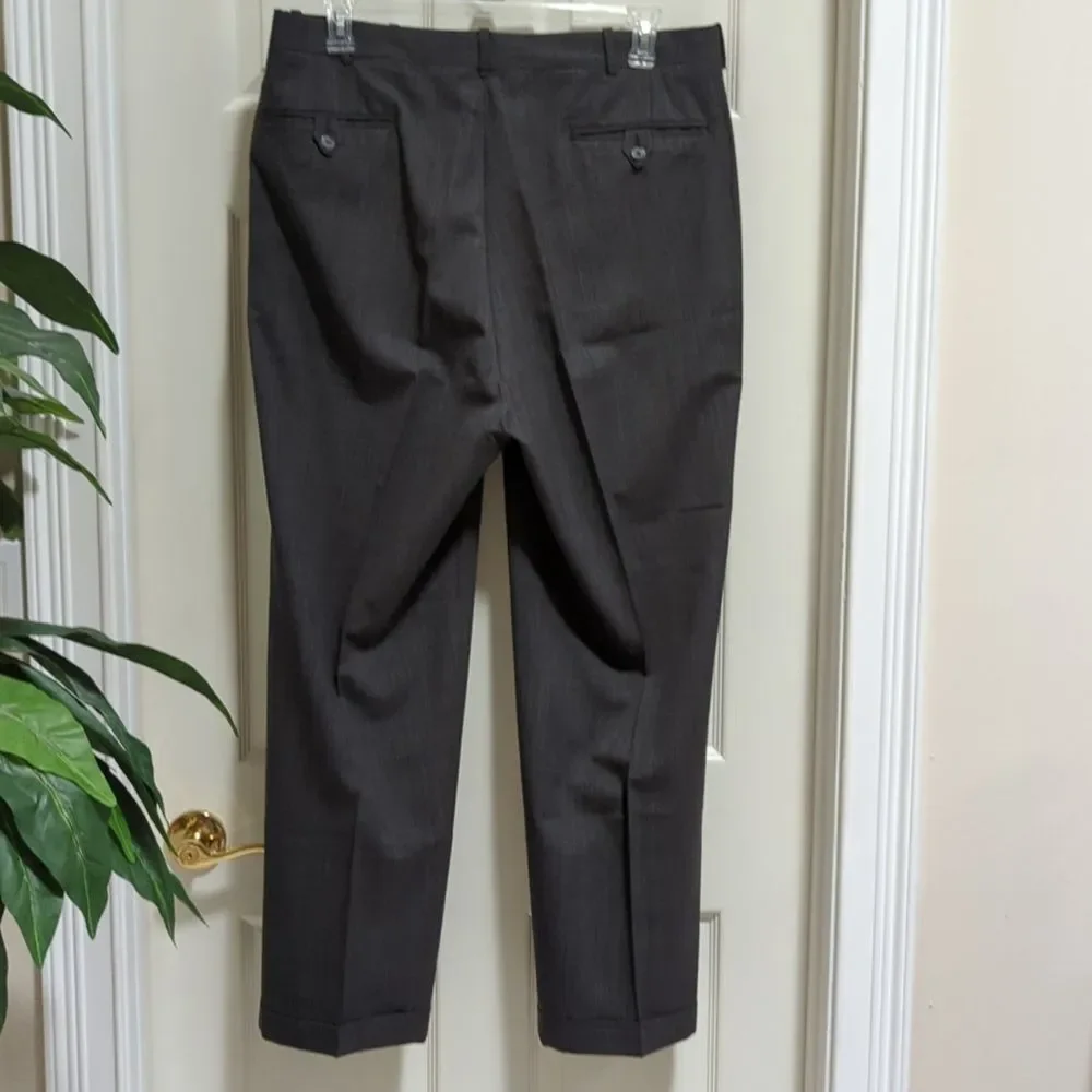 Goly LTD Custom Men's Dark Grey Tailored 100% Italian Wool Suit Single Vent 48R